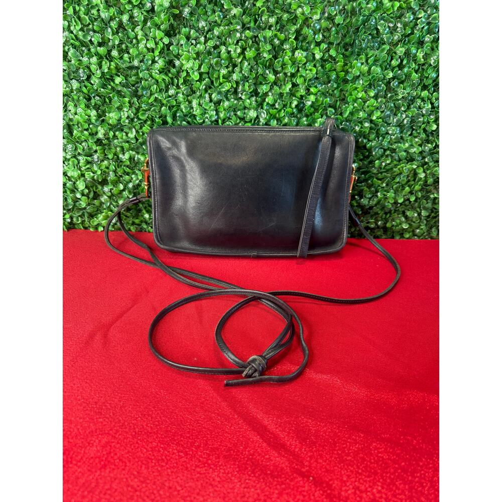 Vintage Coach Black Leather Bag 965-8842 Made in USA Glove Tanned Cowhide